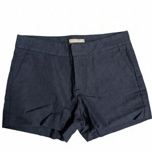 Banana Republic Metallic Linen Shorts Navy Blue Size 6 Shimmer Sparkle 3" Inseam